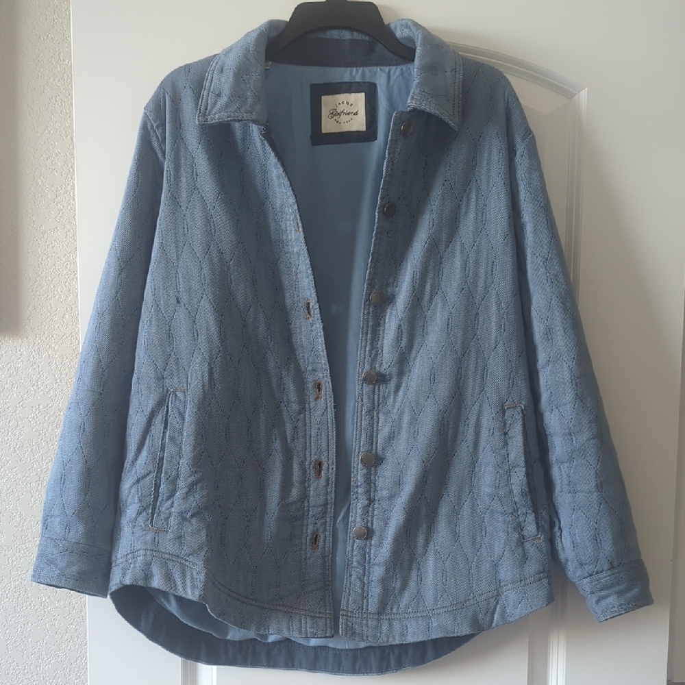 Jach's Girlfriend Stone Blue Quilted Jacket Ladies Size M